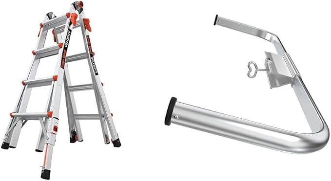 Little Giant Ladder Systems Velocity with Wheels, M17, 17 Ft, Multi-Position Ladder with Little Giant 10111 Wing Span/Wall Standoff