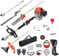 VEVOR 33CC 5-in-1 Multi-Functional Trimming Tools, Gas Hedge Trimmer, Weed Eater, String Trimmer, Brush Cutter, Edger, Pole Saw Chainsaw Pruner with Extension Pole