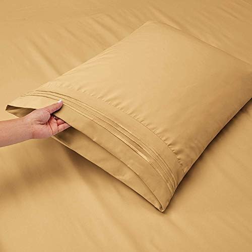 JS Sanders Affordable Microfiber 6 PC Bed Sheet Set - King Size, Gold