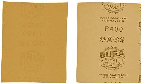 Dura-Gold Premium 1/4 Sheet Gold Sandpaper Sheets, 400 Grit (Box of 400)