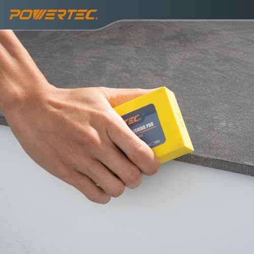 POWERTEC 72306 Diamond Hand Polishing Pads 3Pack, 60, 100 & 200 Grits, Diamond Sanding Block for Polishing and Grinding Porcelain, Ceramic Tile, Glass, Granite, Stone, Wood & Metal