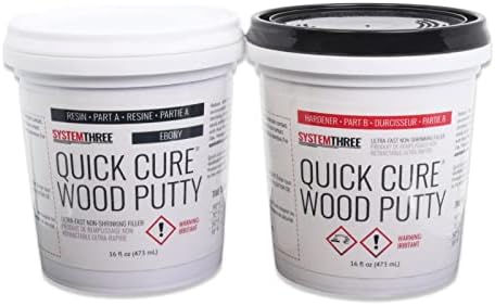 System Three Quick Cure Putty, Ebony, Quart Kit