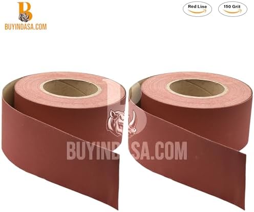 Indasa 2.75" PSA Sandpaper Roll - 27 Yard Rhynostick150-Grit Long Continuous Roll,Self-Adhesive Stickyback Sand Paper for Woodworking, Automotive, Metal (Aluminum Oxide Plus Lubricant)