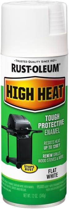 Rust-Oleum 7751830 High Heat Enamel Spray Paint, White, 12-Ounce