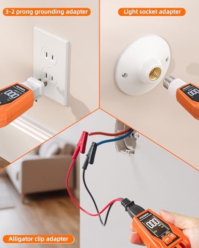 Circuit Breaker Finder Kit with GFCI Outlet Tester for 90-135V AC Circuits,includes Light Socket Adapter, 3-2 Prong Grounding Adapter & Clip adapter,Portable Electrical Tool with Carrying Case