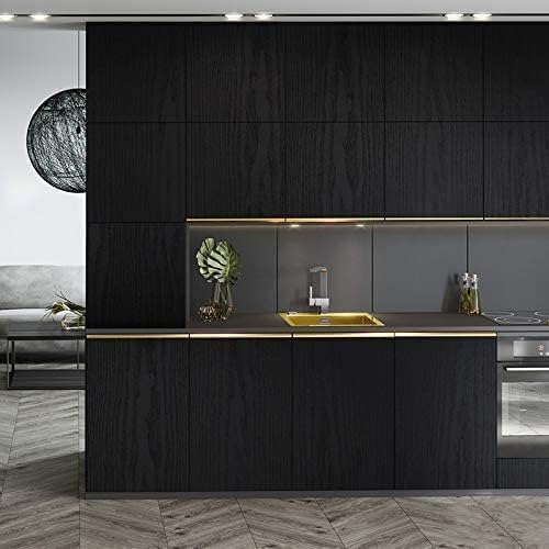 tiltil Black Wood Peel and Stick Wallpaper Wood Contact Paper 17.7" × 118" | Self-Adhesive Wallpaper Removable Waterproof Wall Paper Vinyl for Countertop Furniture Kitchen Countertop Easy to Clean