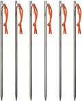 TiTo Titanium Tent Pegs Stakes Lightweight Snowfield Grassland Heavy Duty Tent Nails for Outdoor Camping Hiking and Plant Support Garden Stakes 4pcs/6pcs (8×350mm-6pcs)