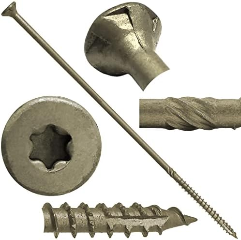 Jake Sales #15 x 10 Bronze Exterior Wood Screws - Torx Flat Head - ACQ Compatible - Full Box (~250 Count)