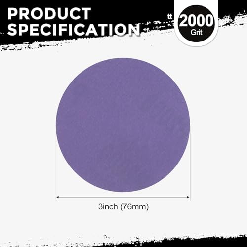 40Pcs Sanding Discs 3In 2000Grit Hook and Loop Sandpapers Purple