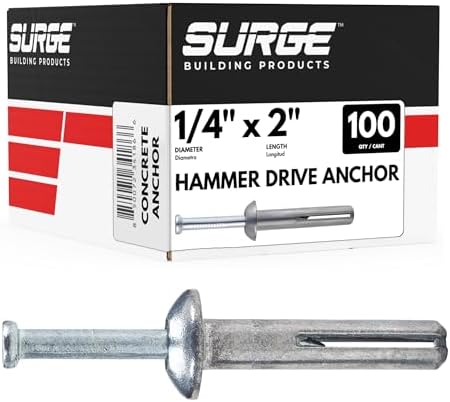1/4" x 2" Hammer Drive Nail in Concrete Anchor (Box of 100)