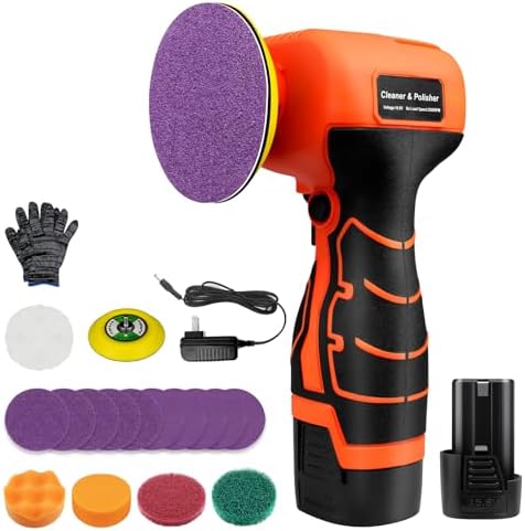 Cordless Sander, 3" Palm Sander with 16.8V 2.0Ah Li-ion Battery, 3500RPM Mini Polisher, 19 Accessories Sanders Tool for Sanding/Polishing/Waxing/Cleaning