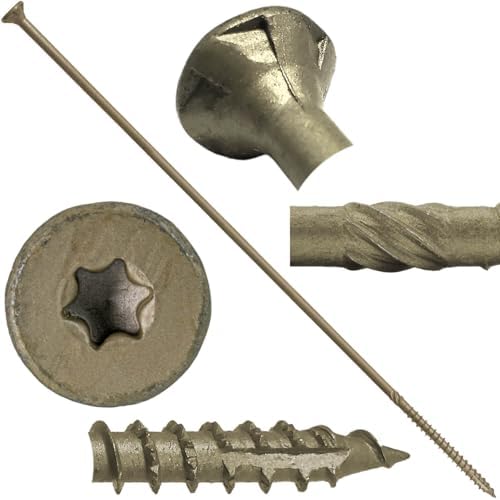 Jake Sales #15 x 14 Bronze Exterior Wood Screws - Torx Flat Head - ACQ Compatible - 1 lb Box (~9 Count)
