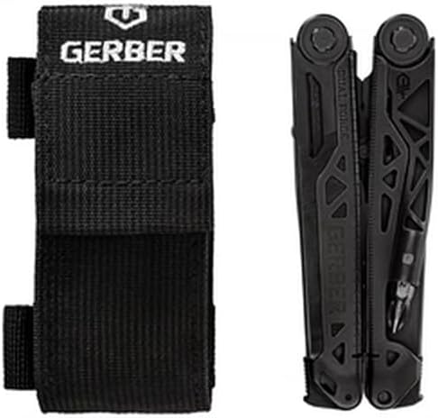 Gerber Gear Dual-Force Multitool - Heavy Duty, Center Axis Driver, Blunt Nose Pliers with Saw, Wire Cutters, Bit Storage, and More - Black