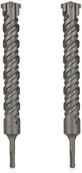 SDS Plus Bits (1-1/4"*12")-2PCS Rotary Hammer Drill Bits Set Cross Carbide Tips for Concrete, Brick, Cement Walls, Stone, Brick