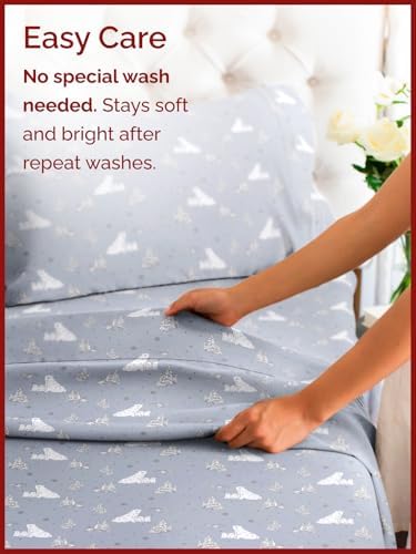 Christmas Sheet Set, Polar Bears, Holiday Xmas Bedding Set - Split King