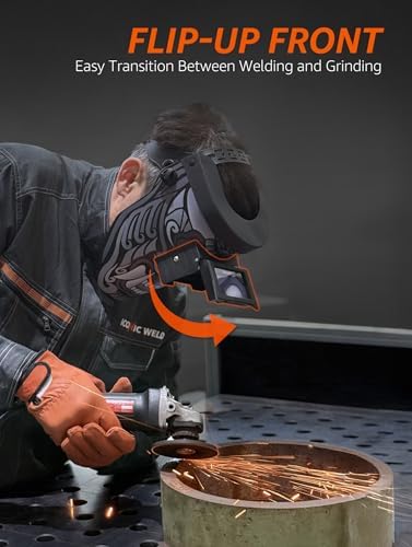 Auto Darkening Welding Helmet - Flip Up Lens, Lightweight, Shade #4/9-13 (Chiwoo Emperor)