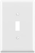 ELEGRP Large Size Toggle Switch Wall Plate, 1-Gang Light Switch Covers, Unbreakable Polycarbonate Replacement Faceplates Covers, UL Listed, Color-matched Screws Included (1 Pack, Glossy White)