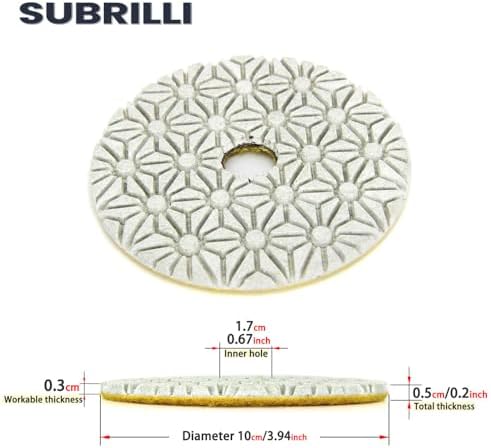 3 Step Diamond Polishing Pads 4 inch Granite Marble Polishing Kit
