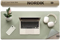Nordik Felt and Leather Desk Mat - Dual Layer Willow Haze Sage 35 x 17 in
