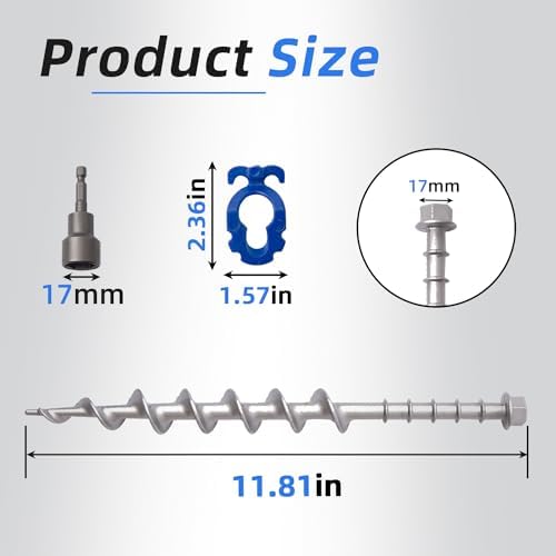 Homeon Wheels Aluminum Ground Anchors, 12-Pack Heavy-Duty Screw Stakes