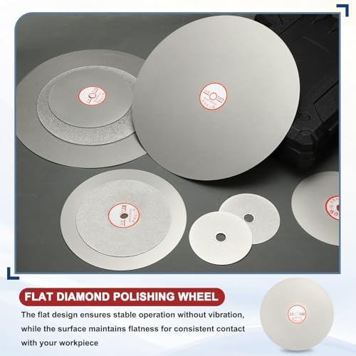 8 Inch x 1/2" Arbor Diamond Flat Lap Disc, 1200 Grit