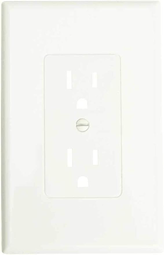 TayMac 2500W JUMBO MASQUE Decorator 1-Gang White Electrical Outlet Cover Wall Plate (5-Pack), Replaces Old and Discolored Wall Plate, Redecorating and Home Improvement Essentials, Polycarbonate