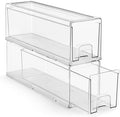 Sorbus Clear Stackable Storage Drawers with Pull-Out Bins (Small, 2 Pack)