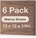 Rowood 6 Pack Walnut Plywood 1/4,12x12x1/4inch,Thin 6mm Unfinished Plywood for Laser Cutting & Engraving,DIY Adult Craft Project Kits for Ornaments, Models Drawing,Wood Burning