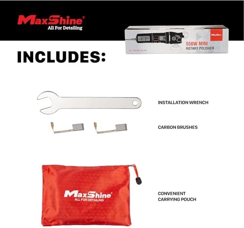 Maxshine M550 Rotary Polisher – 550W Compact Car Buffer with 3” Backing Plate, 5/8” Thread & 6-Speed Control – Auto Detailing Tool for Cars, Trucks, SUVs & Boats, Paint Correction & Swirl Removal