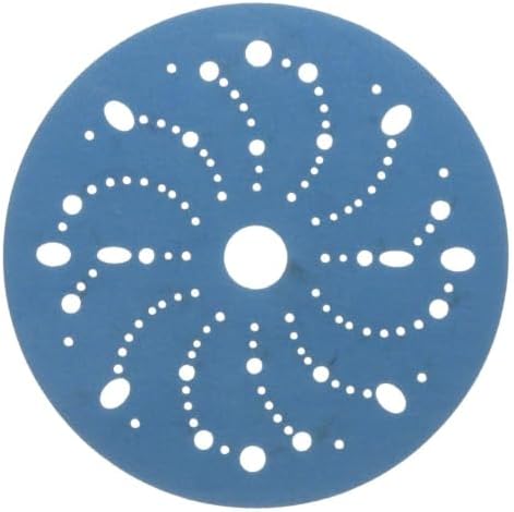 3M Hookit Blue Abrasive Disc, 321U, 36180, 6 in, 320+ Grade, Multi-Hole