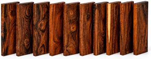 IECAP LLC Desert Ironwood Blanks — 5 1/8 x 1 1/4 x 3/8 in, Pack of 10 — Exotic Hardwood Lumber Blocks — Premium Wood Turning Blanks for Knife Handles, Pen Making, Carving, DIY Woodworking & Crafts