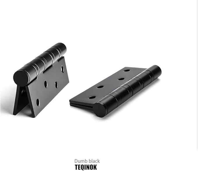6 Packs of Square 4x3-inch Black Stainless Steel 3MM Thickened Door Hinges, Bearing Door Hinges, Window Hinges, Indoor and Outdoor Hinges with Screws