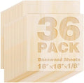 36 Pack Basswood Sheets 16"x16"x1/8", 3mm Basswood for Laser Cutting, Thin Plywood Board Unfinished Wood for Crafts, DIY Architectural Models Making, Wood Engraving, (36Packs-16inchx16inch)