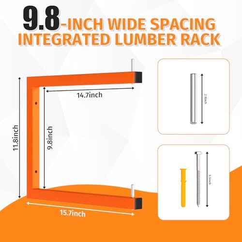 6-Pack Lumber Storage Rack, Wall Mount Wood Rack (6 Level)