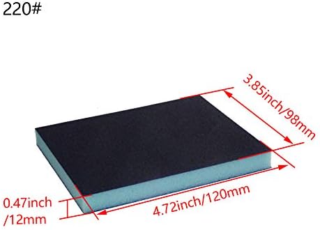 Utoolmart Sanding Sponge Sanding Blocks, 220 Grit Wet Dry Sandpaper Sponge, Washable and Reusable Sand Sponge Kit, for Kitchen Cookware Cleaning and Rust Removal of Rusted Metal, Blue, 12 Pcs