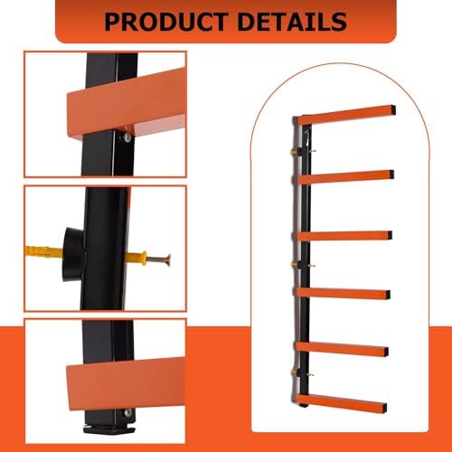 ECOTRIC Lumber Rack Wall Mount Wood Organizer Lumber Organizer - Heavy Duty