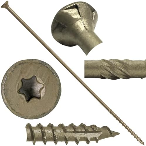 Jake Sales #15 x 12 Bronze Exterior Wood Screws - Torx Flat Head - ACQ Compatible - Full Box (~250 Count)