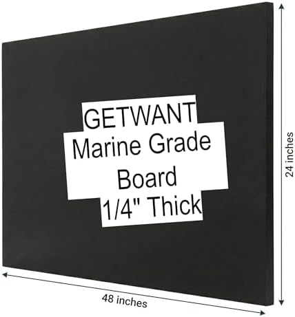 HDPE Plastic Sheet – 1/4" Thick Black Marine Grade HDPE Board – 24"x48" High Density Polyethylene Plastic, UV Resistant & Corrosion Proof for Outdoor, Industrial, DIY & Marine Projects