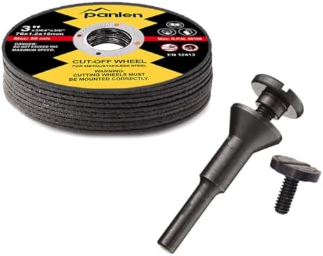 3inch 10 Pack Die Grinder Cutting Disc and Mounting Mandrel Kit 1/4" 3/8" Arbor