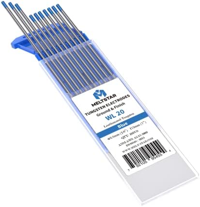 TIG Welding Tungsten Electrodes 2% Lanthanated Tungsten 1/8” x 7” (Bule, WL20) 10-Pack