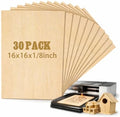 Juexica 30 Pcs 16" X 16"X 1/8" Basswood Plywood Sheets for Laser Cutting