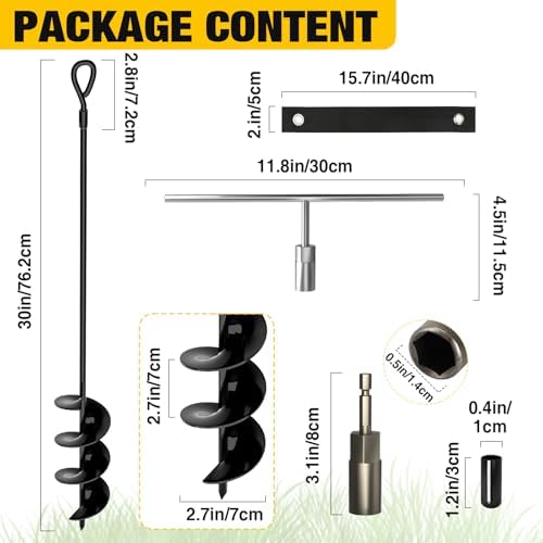 MIXC Heavy Duty Ground Anchors Screw in, 30-Inch, 4-Pack with Straps