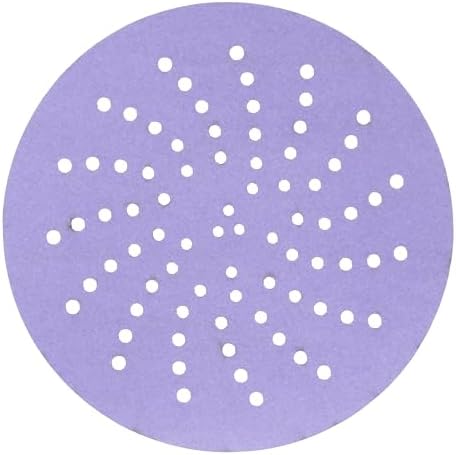 3M Cubitron II Hookit Purple Clean Sanding Abrasive Disc, 31485 6 in, 500+ Grade, Pack of 50 Discs, Virtually Dust-Free, High Performance, Long Lasting, Multi-Hole Pattern, Feather Edging