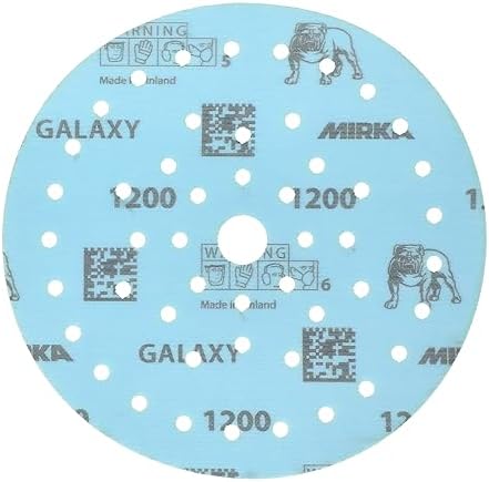 Mirka Galaxy Multifit 6 Inch Ceramic Discs, 1200 Grit, Hook & Loop, 50 Pack