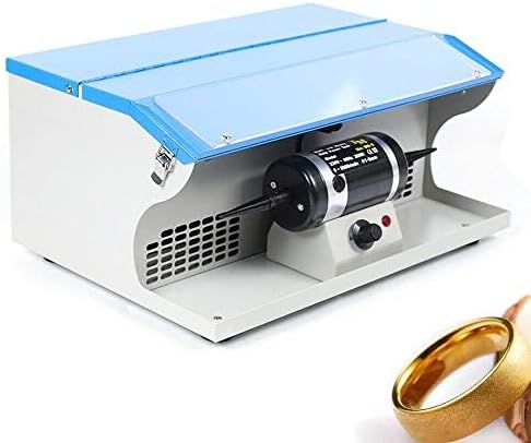 500W Jewelry Polishing Machine, Bench Buffer Polisher, 110V Desktop Variable Speed Jewelry Polisher Machine with Dust Collector & Light & Exhaust Fan Blower, 10000 Rpm/min Bench Buffer