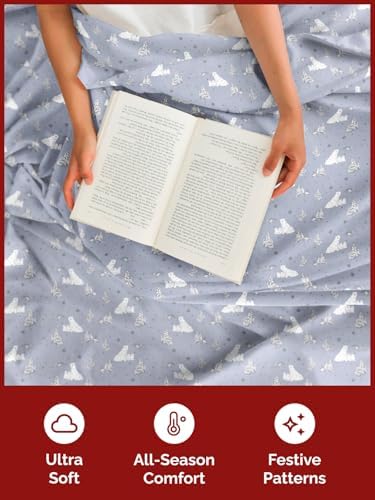 Christmas Sheet Set, Polar Bears, Holiday Xmas Bedding Set - Split King