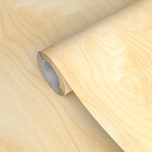 GSCIT Club Birch Wood Veneer, 12 inch x 15ft Wood Edge Banding Pre-glued Flexible, Veneer Tape Banding for Cabinet Repair Furniture Restoration