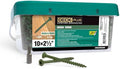 Deck Plus 2-1/2 Inch Epoxy Coated Exterior Wood and Fence Screws #10 x 2-1/2" Torx/Star Drive Included Coarse Thread, Outdoor Rust Resistant Decking Screw, Green, Keg, 1000 Pieces | 49320