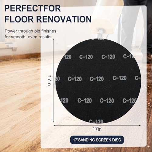 Lounsweer 12Pcs 17" Sanding Screen Disc Mesh Floor Sanding Screen, 120 Grit