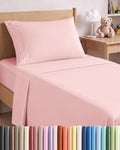 Twin XL Size 3 Piece Sheet Set - Breathable & Cooling Sheets - Baby Pink